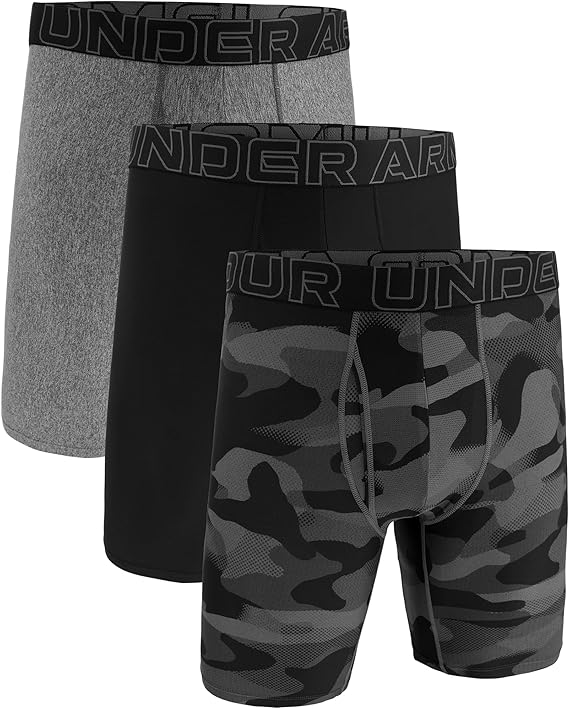 Under Armour Men's Performance Tech Long-Leg Boxerjock Brief Underwear, 9" Inseam, All-Day Comfort & Ultra-Soft, 3-Pack