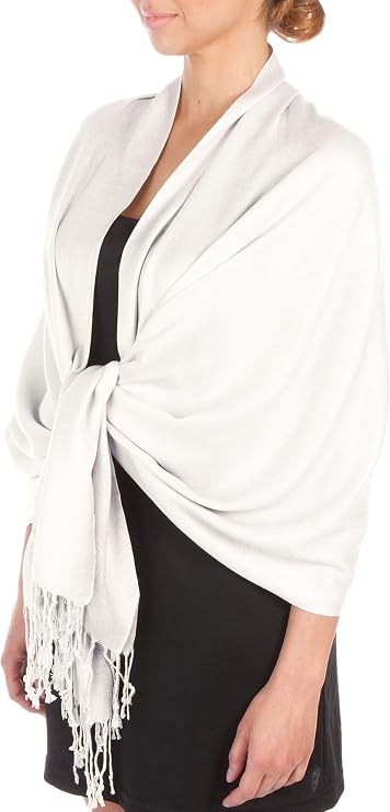 Sakkas Large Soft Silky Pashmina Shawl Wrap Scarf in Solid Colors