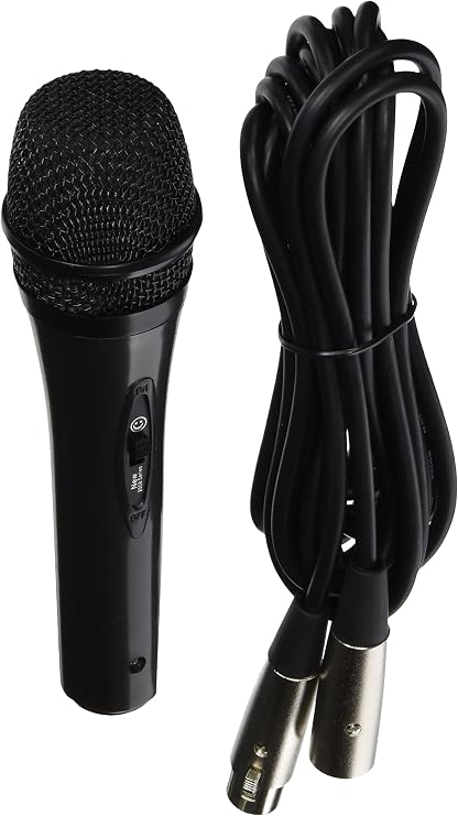 Alphasonik Professional Grade Dynamic Handheld Microphone with XLR Male to XLR Female Cable, Rigid Metal Construction for Musical Instruments, On-Stage Studio, Home, Party, Karaoke, Voice Broadcasting