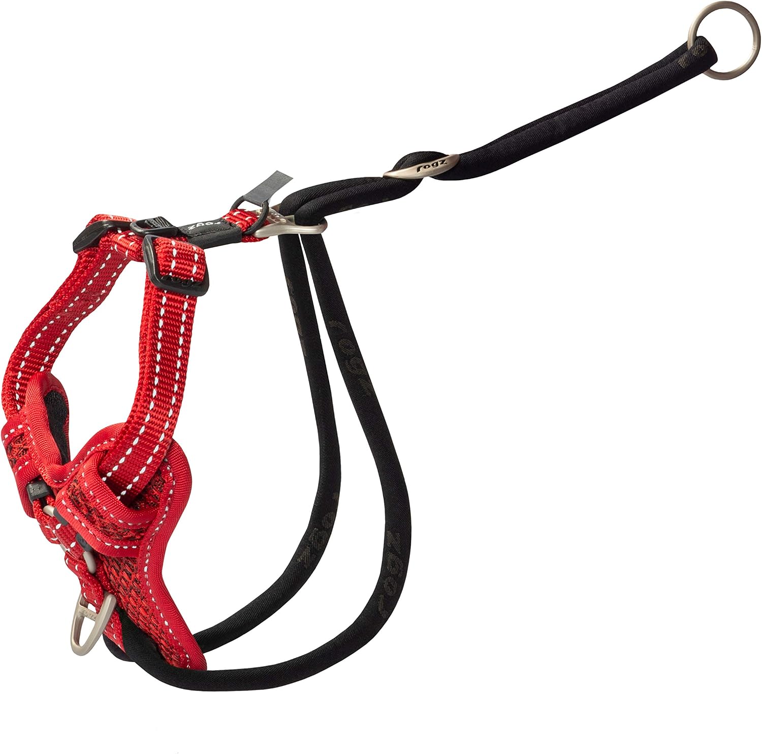 Rogz Stop Pull Dog Harness Reflective Classic Medium Red