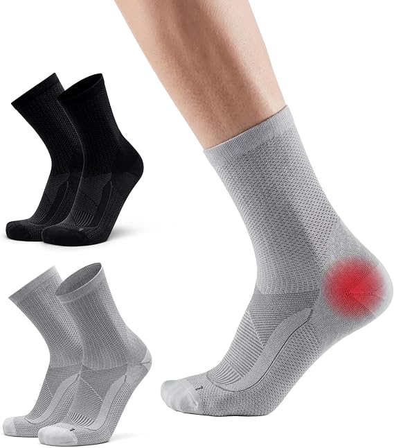 DANISH ENDURANCE 2-Pack Plantar Fasciitis Socks, Arch & Ankle | Plantar Fasciitis Compression Socks, Firm Arch & Heel Support, Moisture-Wicking for Foot Pain Relief, Unisex
