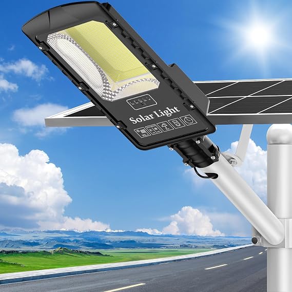 OKPRO 20000W Large Solar Street Light Outdoor,7000K Commercial Dusk to Dawn