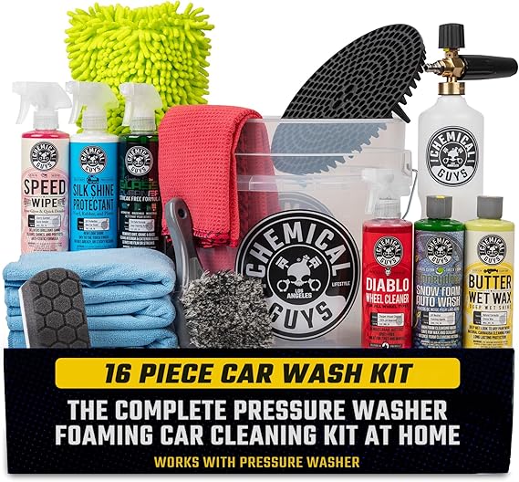 Chemical Guys, 16-Piece Arsenal Builder Car Wash Kit, Foam Cannon & Bucket