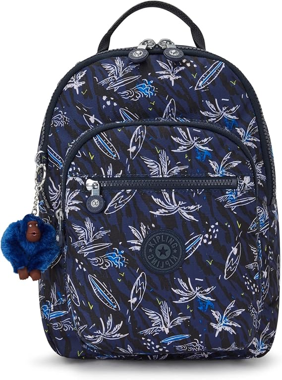 Kipling SEOUL S, Small Backpack with Laptop Protection 13 Inch, 35 cm, 14 L, Surf Sea Prt