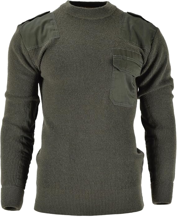 German Army Style Miltec Pullover OD Commando Jersey Olive Green Sweater Wool Blend