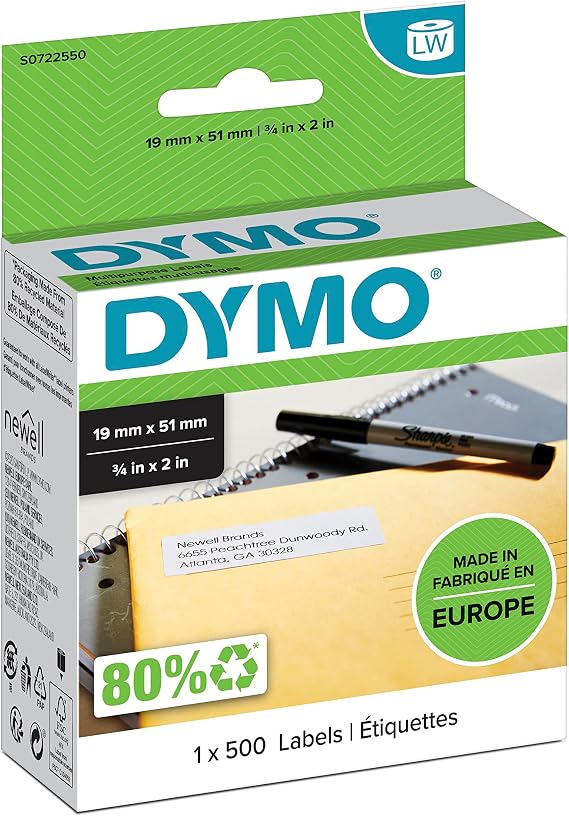 Dymo S0722550, LW Çok Amaçlı Etiket, (19x51 mm) 500 Etiket/Paket - (11355 )
