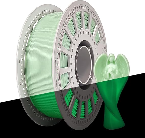 3D Printer Filament, 1.75 Filament, Glow in The Dark Filament, Pla Filament, Dimensional Accuracy +/- 0.03 Mm, Glow in The Dark Pla Filament, Pla 1 Kg (2.2 Lbs) (Luminous Jade)