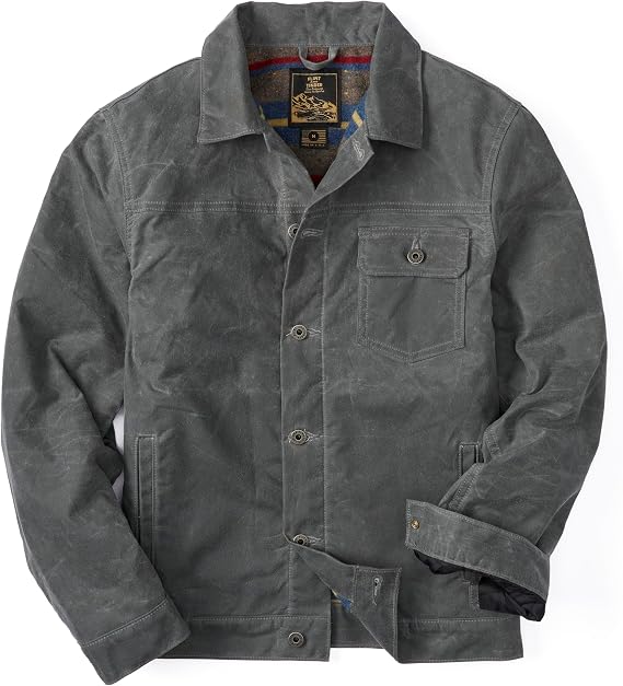 Huckberry Flint and Tinder Men's Wool-Lined Waxed Trucker Jacket, Built for Layering