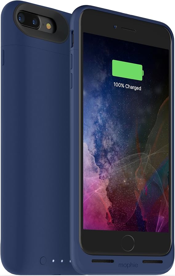 ZAGG Mophie 3788_JPA-IP7P-BLU Juice Pack Wireless - Charge Force Wireless Power - Wireless Charging Protective Battery Pack Case for Apple iPhone 8 Plus and iPhone 7 Plus - Blue