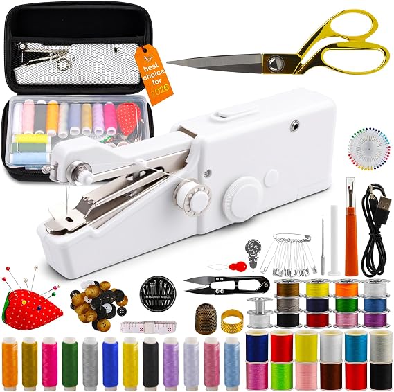 BRICH Handheld Sewing Machine Portable Mini Sewing Machine Kit with Box
