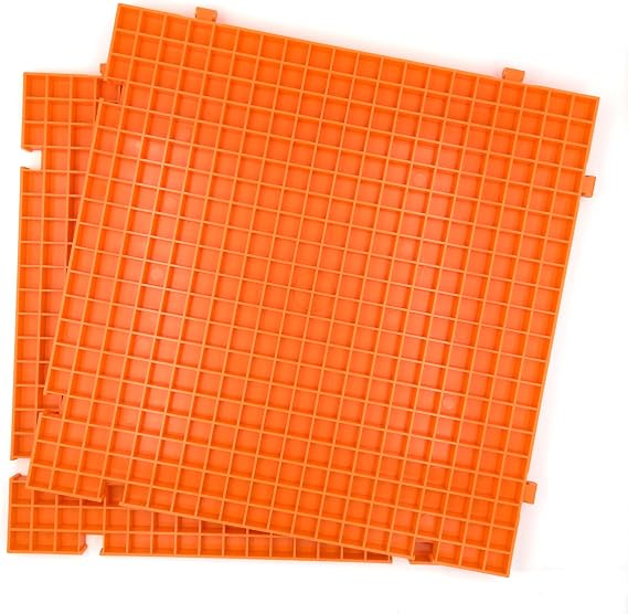 Stained Glass Cutting Mat, Solid Bottom Plastic Grid, Orange, 2 Pack