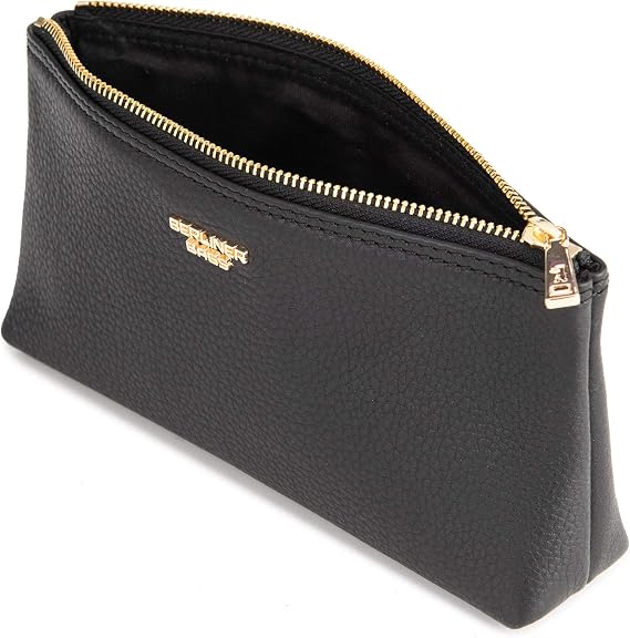 BERLINER BAGS Vintage Full Grain Leather Makeup Bag Women Anna XS, Black