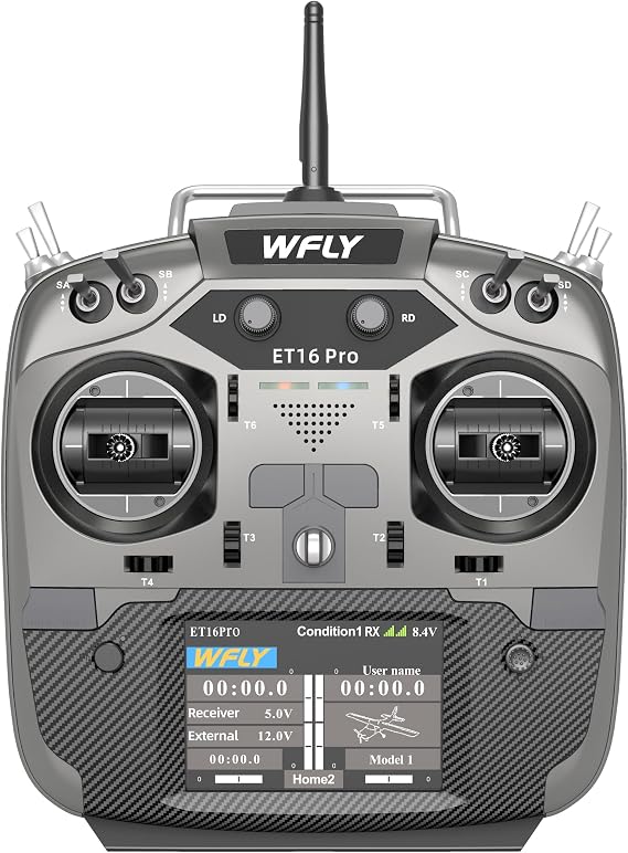 2024 New WFLY ET16Pro RC Transmitter Full Metal Hall Sinsor Gimbals ELRS Dual Built-in RF Modules 500mW Max Power15W Fast Charge