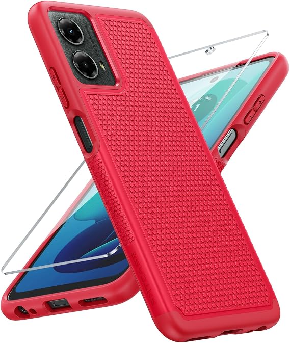 FNTCASE for Moto G-5G 2024 Case: Dual Layer Non Slip Heavy Duty Shockproof