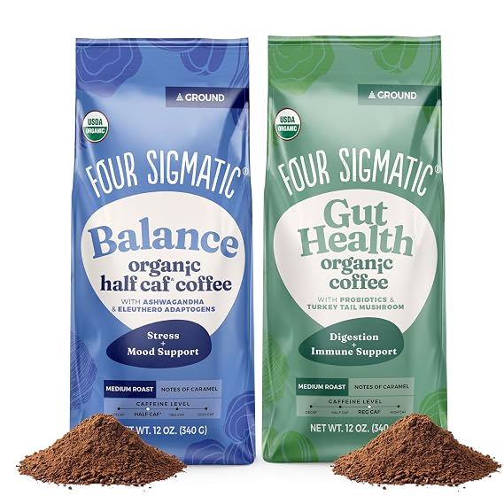 Four Sigmatic Gut Health + Balance Ground Mushroom Coffee Bundle