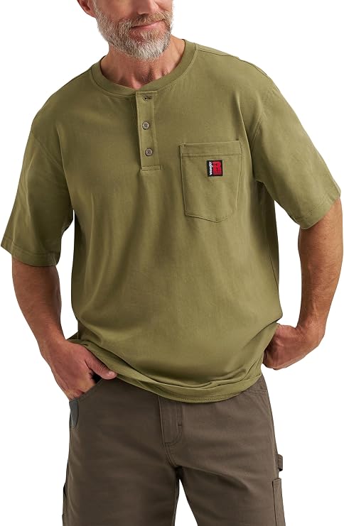 Wrangler Riggs Workwear Men's Short Sleeve Henley Tee