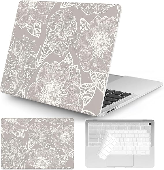 Seorsok Compatible with MacBook Air 13 Inch Case 2020 2019 2018 Release A1932 A2179 M1 A2337 Touch ID, Plastic Hard Shell Case with Keyboard Cover,Butterflies