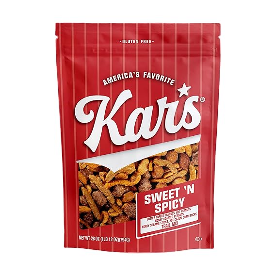 Kars Nuts Sweet 'N Spicy Trail Mix, Gluten-Free Snack Mix | Resealable Pouch 28 oz, Pack of 1