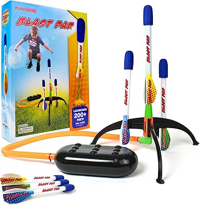 Marky Sparky Blast Pad Rocket Launcher - Designed in USA - Highest Flying Rocket - Super Durable Rockets and Stomp Pad Launcher - Top Outdoor Toys for 6 Year Old Boys Ages 6-up