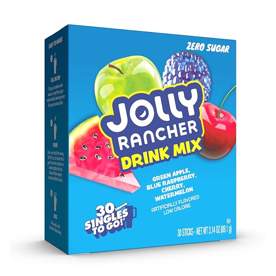 Singles To Go! Jolly Rancher Water Drink Mix, Variety Pack, 30 Packets