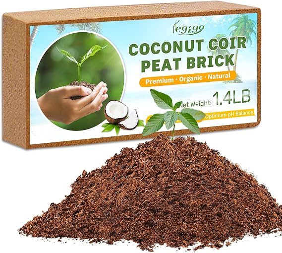 Legigo 1 Pack Organic Coco Coir Brick for Plants, Natural Coconut Coir Soil