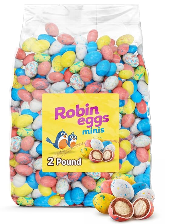 Bulk Robin Eggs Malted Milk Balls 2 Pound Pack - Easter Chocolate Covered Candy Eggs For Egg Hunts, Baskets, Party Favors - Easter Candy