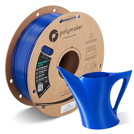 Polymaker PETG Mavi 3D Yazıcı Filament 1.75mm 1KG, Yüksek Akış ve Yüksek Mukavemet, 300mm/s'ye kadar Hızlı Baskı, Mükemmel Katman Yapışması, Çözgü İçermez, Prototipler ve Fonksiyonel Parçalar için