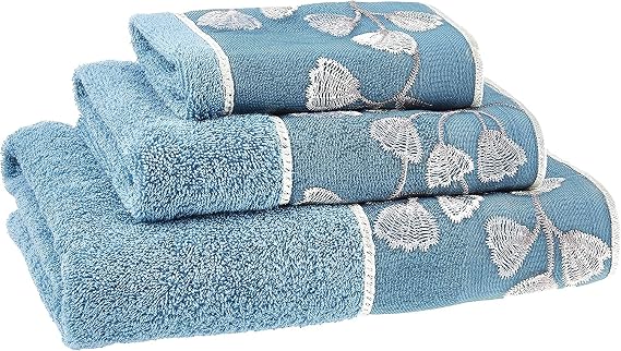 Zahari Home Capri Modern Bathroom Towel Set - 3 Piece Set, Bath Towel, Hand Towel and Wash Towel - Classic Luxury Contemporary Decor - Beautiful Bath Ensemble - Unique Royal Blue