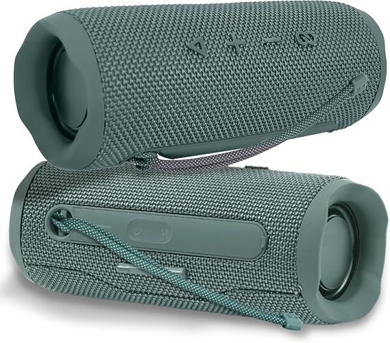 Santana Sounds Energia Bluetooth Wireless Speaker - Dual 5 Watt Speaker - High-Definition Sound - Pairing Capability - Up to 20 Hours Playtime - Waterproof & Impact Resistant- Green