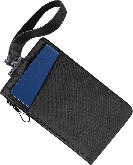 ALPAKA Zip Clutch RFID Blocking Zipper Wallet Passport Holder Black