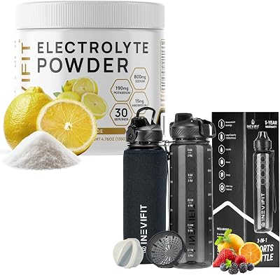 INEVIFIT Hydration & Electrolyte Recovery Bundle - Electrolyte Powder & 3-in-1 Sports Water Bottle for Performance & Endurance