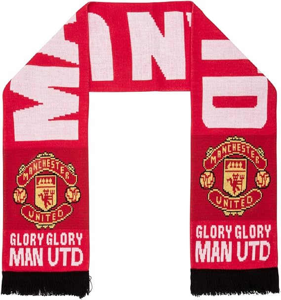 Club Licensed Manchester United 'Glory Glory' Scarf - Red - One Size