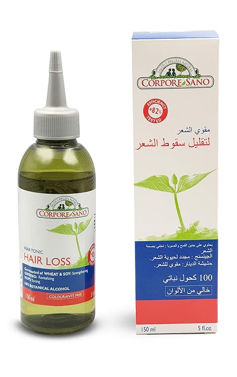 Hair Loss Treatment- CORPORE SANO HAIR LOSS TONIC- Wheat, Soy, Ginseng and Hops. NOURISHES THE ROOTS AND STRENGTHENS HAIR AS IT GROWS- +82% EFFICIENCY TESTED- 150 ML/5 FL.OZ