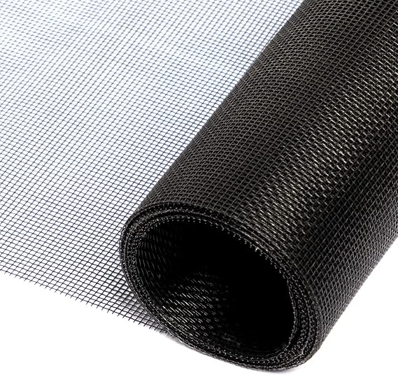 fowong Window Screen Mosquito Netting, 90cm (W) x 225cm (L) Durable ‎Polyester Insect Window Screen Mesh, Window Screen Mesh, Prevents Insects/Flies/Mosquitoes from Entering The Room, Black
