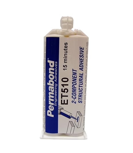 Permabond ET510 Two-Part Epoxy Adhesive Kit with Hand Plunger, High-Strength Semi-Flexible, 1:1 Mix Ratio, 20-40 Min Handling Time