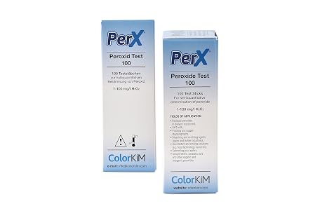 Hydrogen Peroxide Test Strips, Ideal for Accurate Measuring of Peroxide Level, 0-100 PPM Range (100 Test Strips)