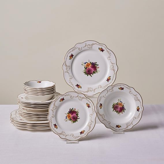 Karaca Antique 24 Pieces Porcelain Dinner Set For 6 People