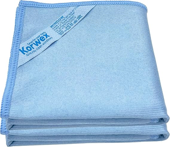 Longmann Window Cleaning Cloth, Glass Cloth, Cleaning Cloth, Streaks Schatches Free (Blue 2 Pack)