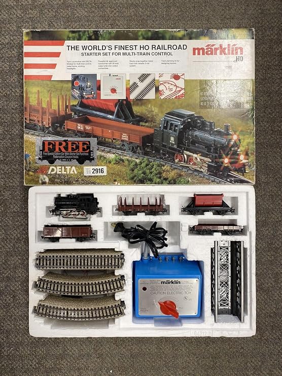 Marklin HO DB Passenger Train Starter Set 2916 with Tank 2-6-0 Locomotive+3 Metal Passengers Coachs+Oval M Tracks+TRANSF.220V.-18V.A.+Delta Controller+PAPERWORKS