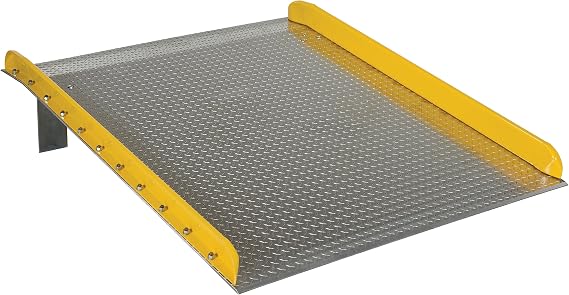 Vestil TAS-10-6072 Aluminum Dock Board Steel Curb 60 In. x 72 In. 10,000 Lb. Capacity Silver