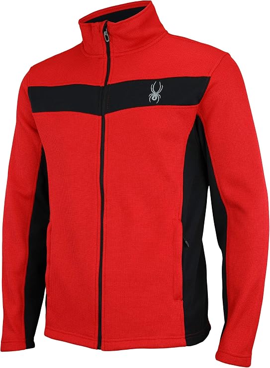 Spyder Men's Racer Full Zipper Jacket, Racing Red, Small