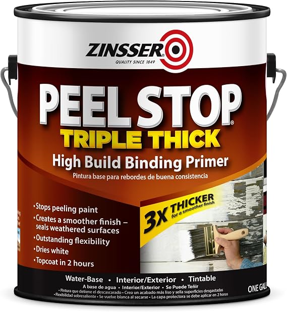Zinsser Peel Stop Binding Primer, Clear, 1 Gallon | 1 Gallon primer-sealer, Clear. Blocks stains & seals surfaces with superior adhesion for interior/exterior wood, drywall.