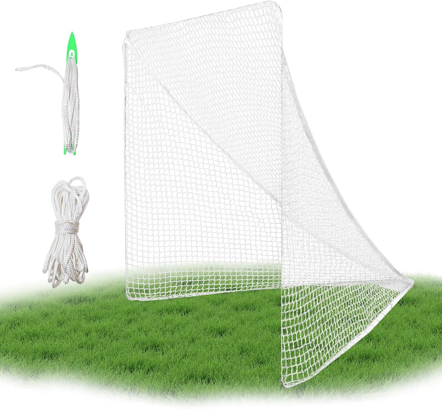 6x6x7’Lacrosse Replace Net,3.5mm/4mm/5mm Heavy Duty Lacrosse Net with 1x Installation Tool and 2x49ft Lacrosse Goal Net Lacing Rope,Multiple Size Lacrosse Nets for Backyard Practice or Competition