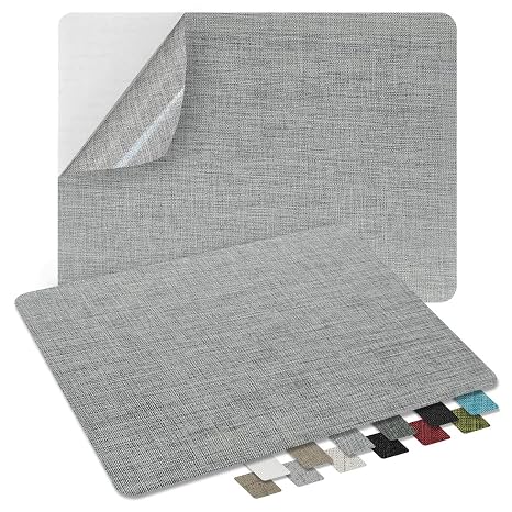 2Pcs Self-Adhesive Linen Fabric Patches, Quick Repair for Sofas, Tents, Car Seats/8" x 11", Light Grey