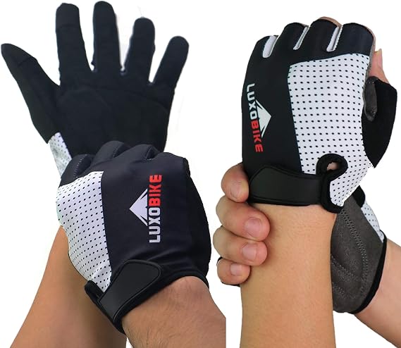 Black - Size Large - 2 Pair - Half  Finger Cycling Gloves Bundle