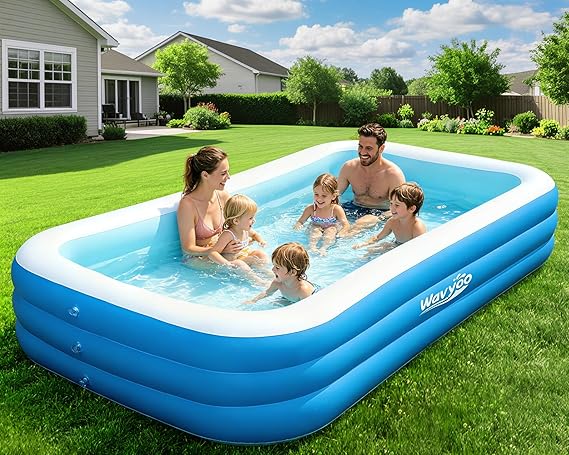 Large Inflatable Pool for Kid and Adult, 120"x70"x22" Blow Up Pool Backyard | Oversized Thickened Durable, Outdoor, Garden, Summer Water Party