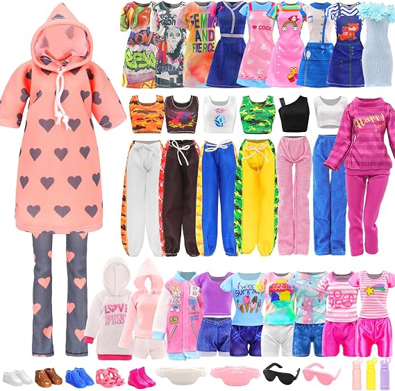 22 Pcs 11.5 Inch Girl Random Doll Clothes & Accessories Fashion Playset