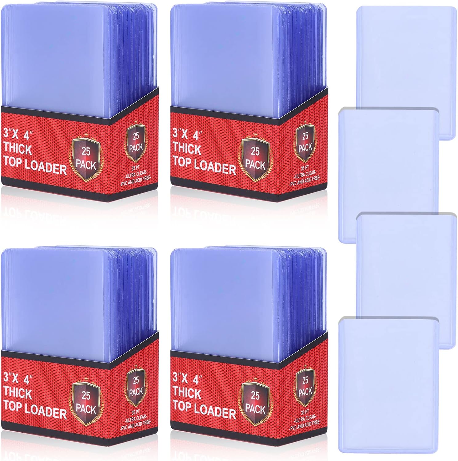 Top Loaders for Cards,Top Loaders,100pcs Transparent Top Loaders ,Toploaders,3" x 4" Inch Top Loader Card Protectors,Hard Card Sleeves PVC Baseball Card Sleeves
