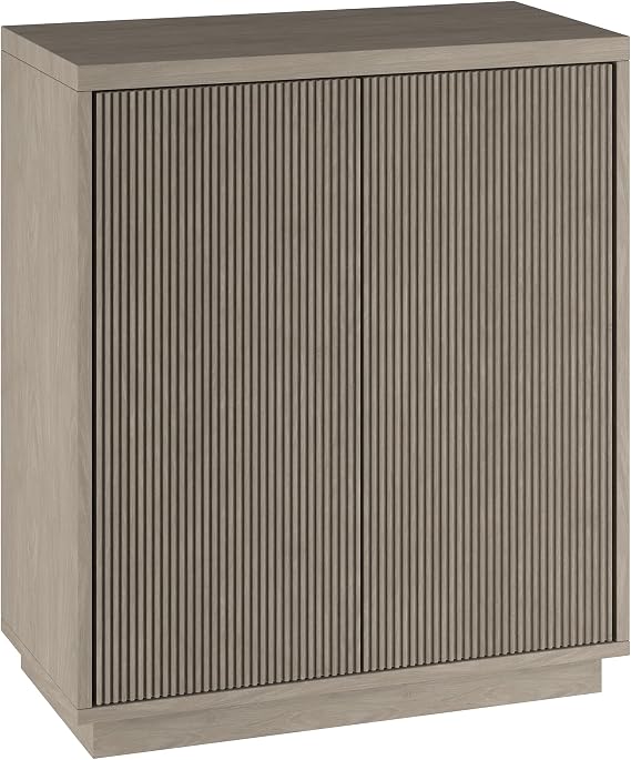 Henn&Hart 28" Fluted Accent Cabinet, Sideboard Buffet, Weathered Gray