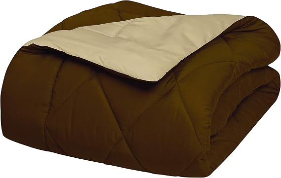 Elegant Comfort Goose Down Alternative -Diamond-Stitched- Quilted 2-Piece Reversible Comforter Set/Duvet Insert- Soft Bedding-Medium Warmth for All Seasons
